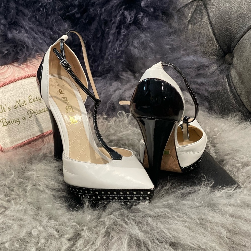 Black and White LAMB Heels